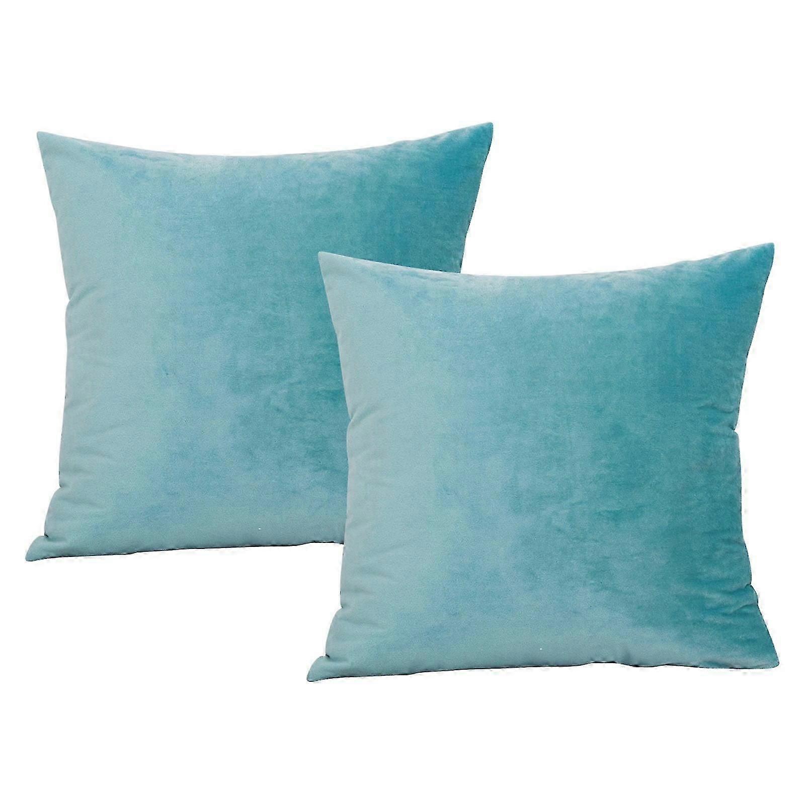 European Velvet Throw Pillow Covers 18in Square Solid Soft Cushion