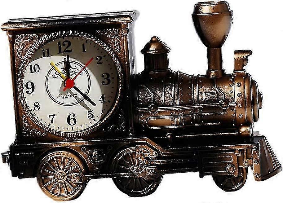 Train-shaped alarm clock for kids, vintage quartz clock with retro design, ideal for students and collectors