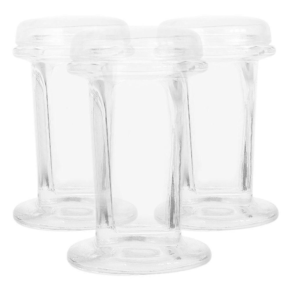 3pcs Glass Lid Staining Jar Holds 5 Microscope Slides, Clear Glass Staining Jar for Cell Samples Histology and Clinical Labs 60ml