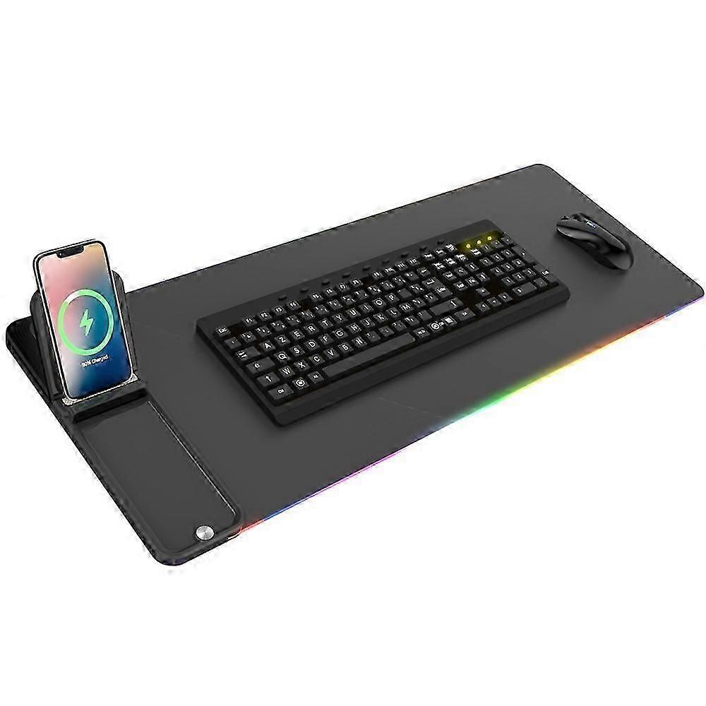 H18 Smartphone 15W Wireless Charging Keyboard Mouse Pad Foldable Multifunctional LED Illuminated Mousepad