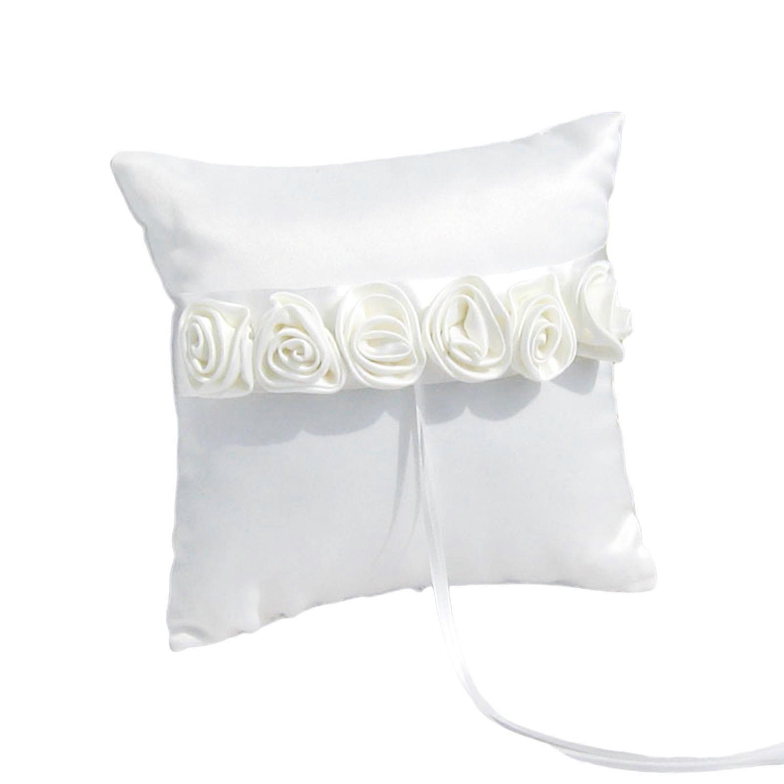 Elegant Silk Rings Display With Leaf Pattern Lightweight Portable Wedding Accessory In Rose  White 20x20cm