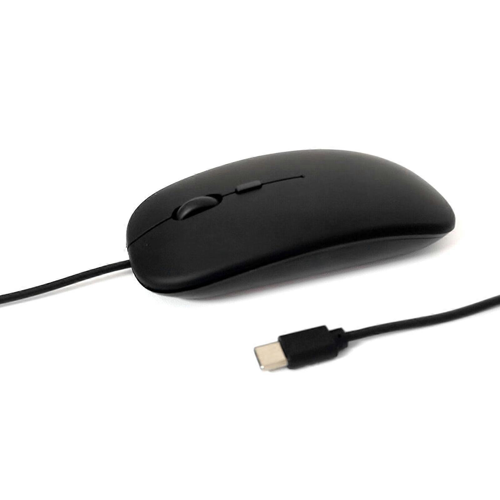 Computer Mouse With Quiet Clicks Technology Type C Cable Comfortable Grip For Professionals Students  Black