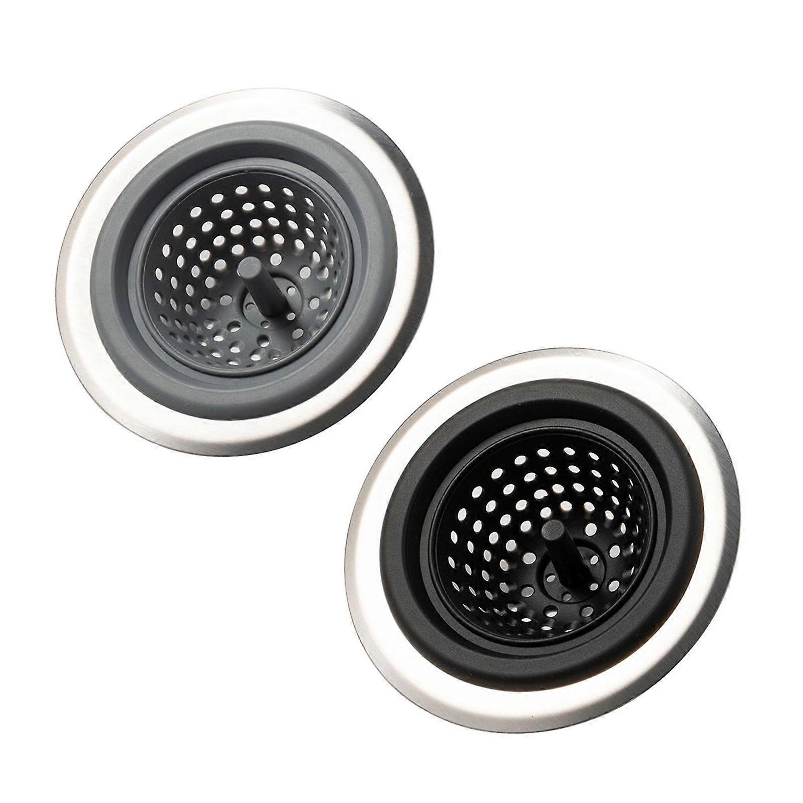 2er-Set flexible Küchenspülenfilter mit feinmaschigem Sieb für Spülbecken, Duschabflüsse und Haarfang, einfach zu verwenden, mehrfarbig