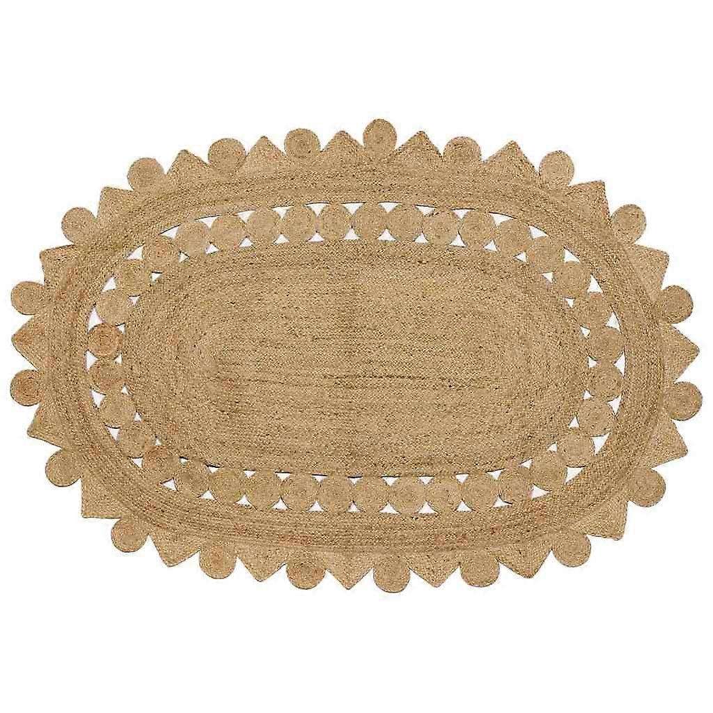 Brown jute rug, 205 x 305 cm