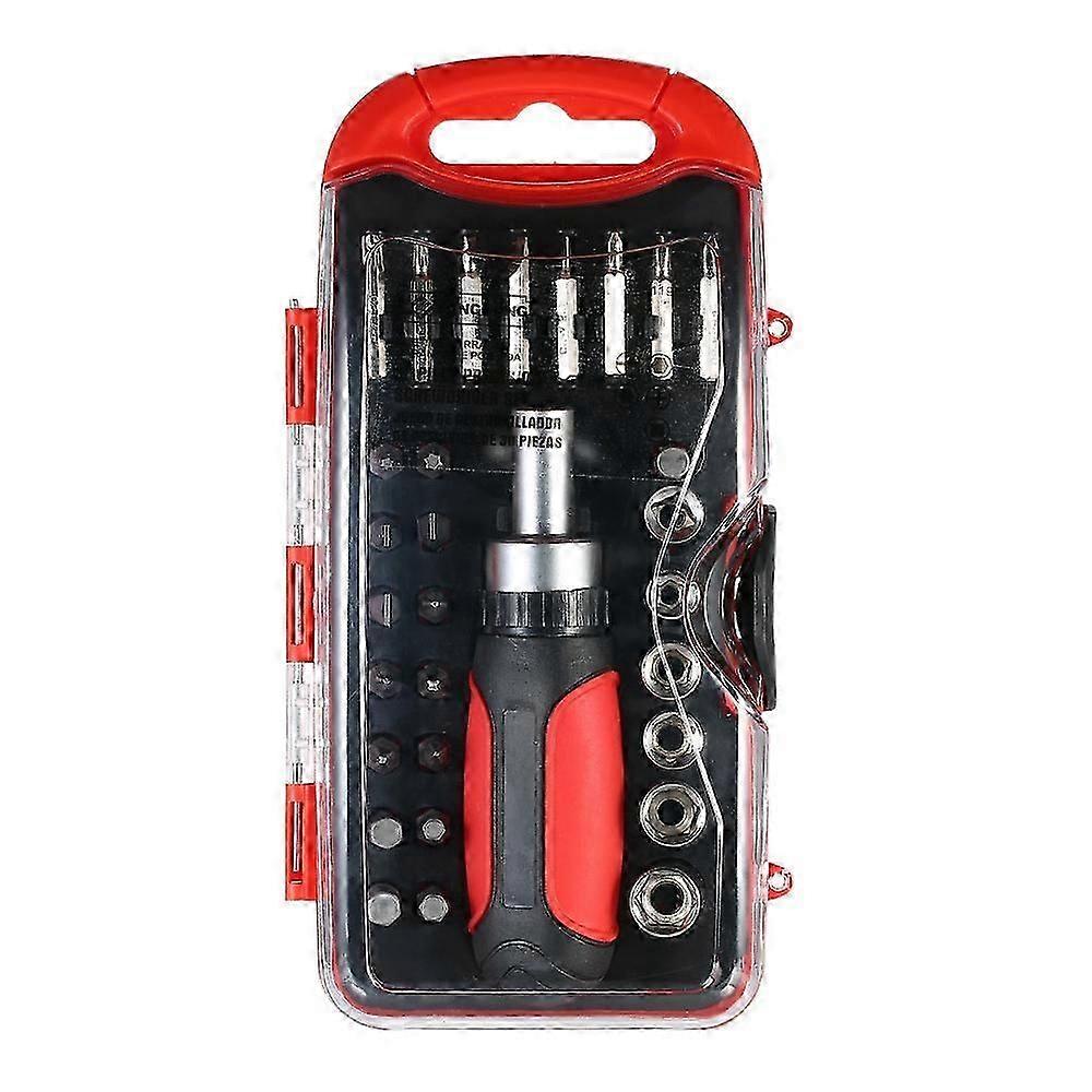 30Pcs Ratchet Screwdriver Set Socket Screw Driver Bit Set Hex Torx Slotted Electrical Work Repair