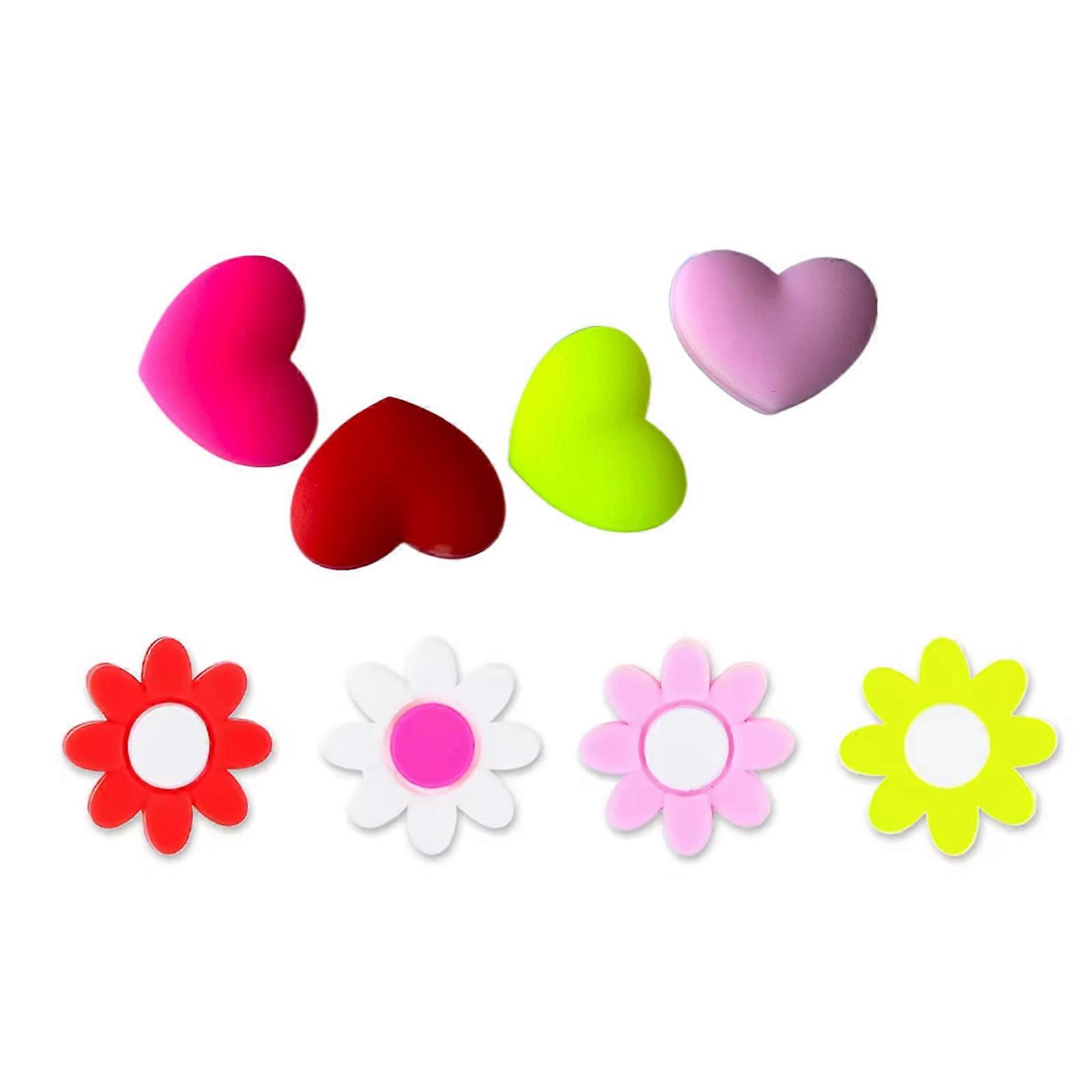 8Pcs Heart Flower Silicone Tennis String Dampener Tennis Racket Damper Shock Absorbers for Tennis Racket and String Multicolor