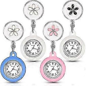 4 Pieces Nurse Watch for Nurses Doctors, Nurse Watch Brooch Fob Pocket Watch Digital Watch