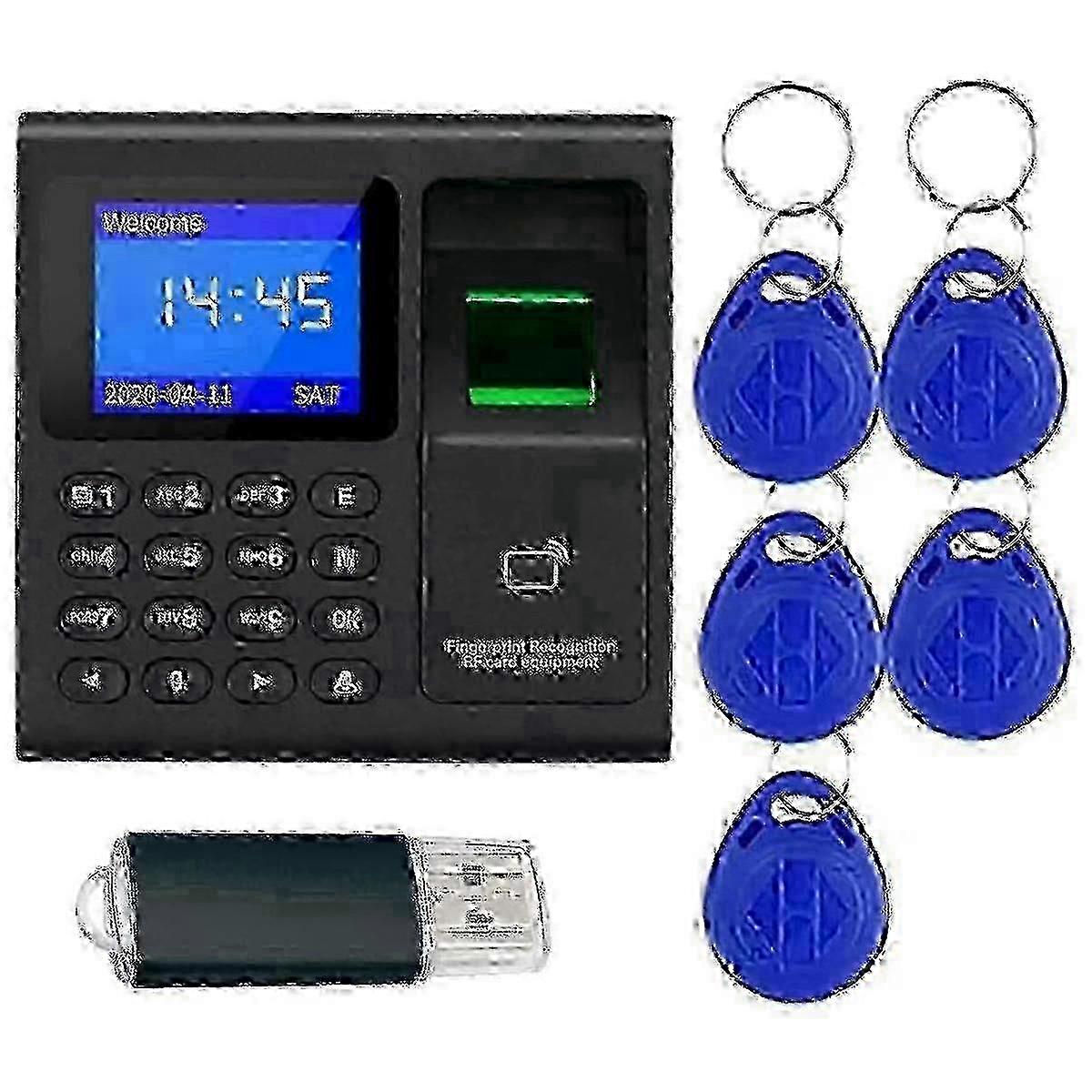 Fingerprint Time Attendance System with RFID & PIN Password for Employee Time Clock Management in Workplace
