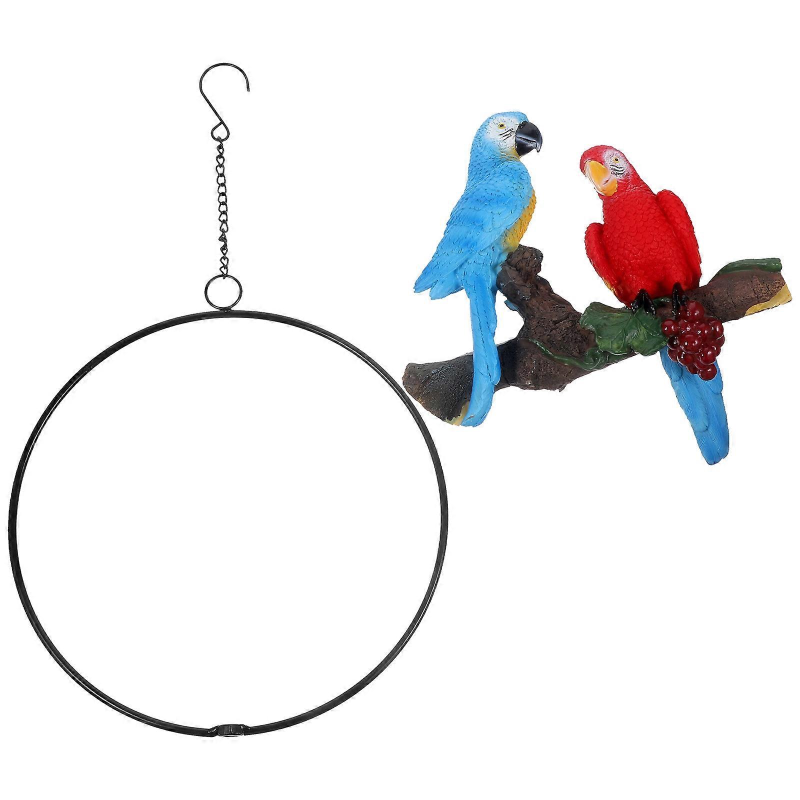 Simulation Parrot Window Gardening Decoration Bird Resin Handmade Craft Macaw Random Style