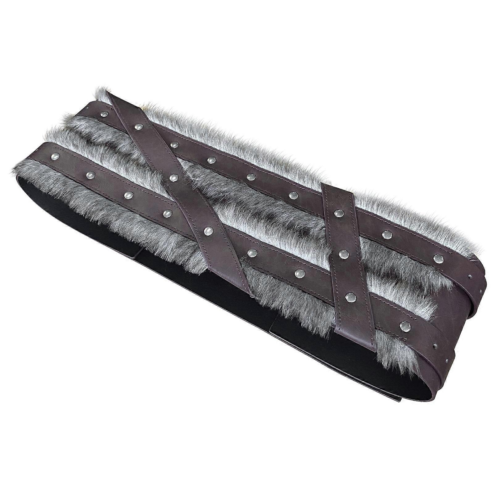 חגורת מותניים מימי הביניים נורדי רחב מחוך חגורת תחפושות קוספליי למבוגרים יוניסקס חגורת מותן ליל כל הקדושים להתלבש רצועת מותן חום כהה