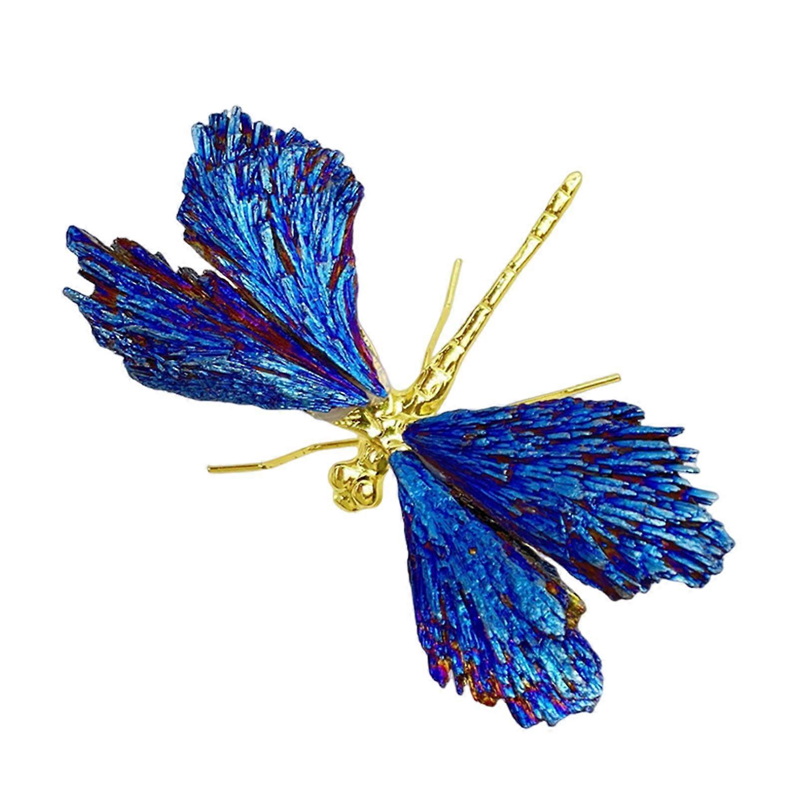 Jikaix Aura Tourmaline Dragonfly Kyanite Dragonfly Ornament Reiki Dragonfly Decoration for Expression Spiritual Connection Meditation Chakra Alignment