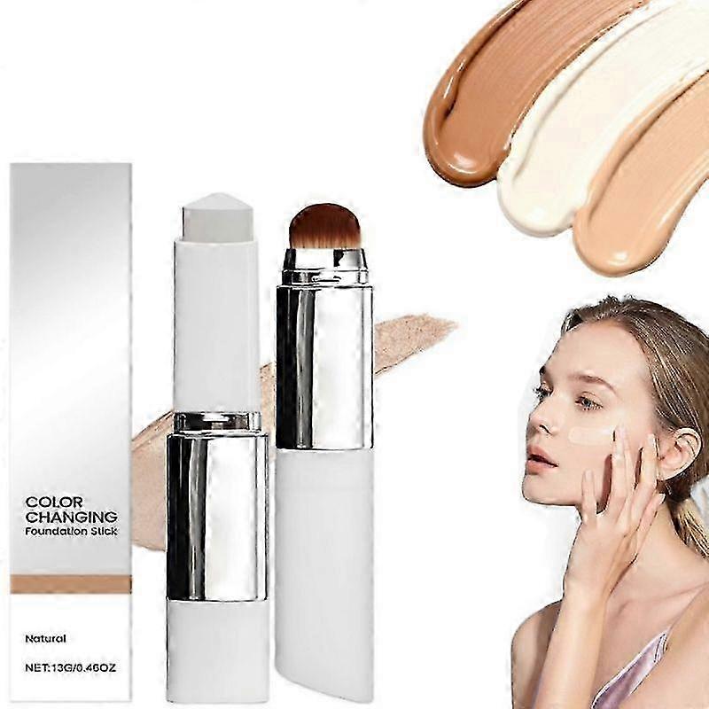 Cover Cream Stick V White - Color Changing Foundation Stick with Volufiline - Medium to Full Coverage Dewy Finish Base Makeup - Dual-Ended with Detach