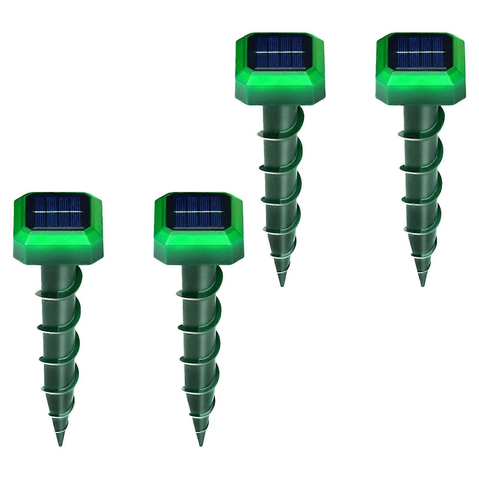4Pcs Upgraded Mole Repeller For Lawn Snake Repeller Solar Power Snake Repeller Deterrents Mole Repeller for Outdoor Multicolor