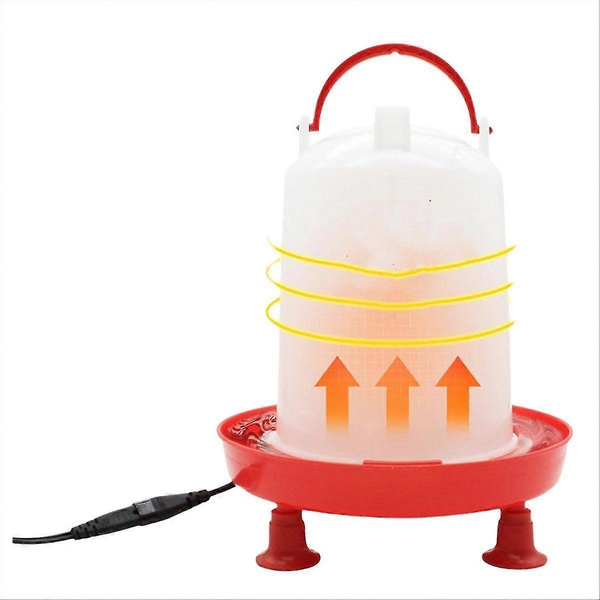 3L Heated Chicken Waterer for Winter Auto-Fill Chicken Water Heater with Leg Support,35W Heating Poultry EU Plug