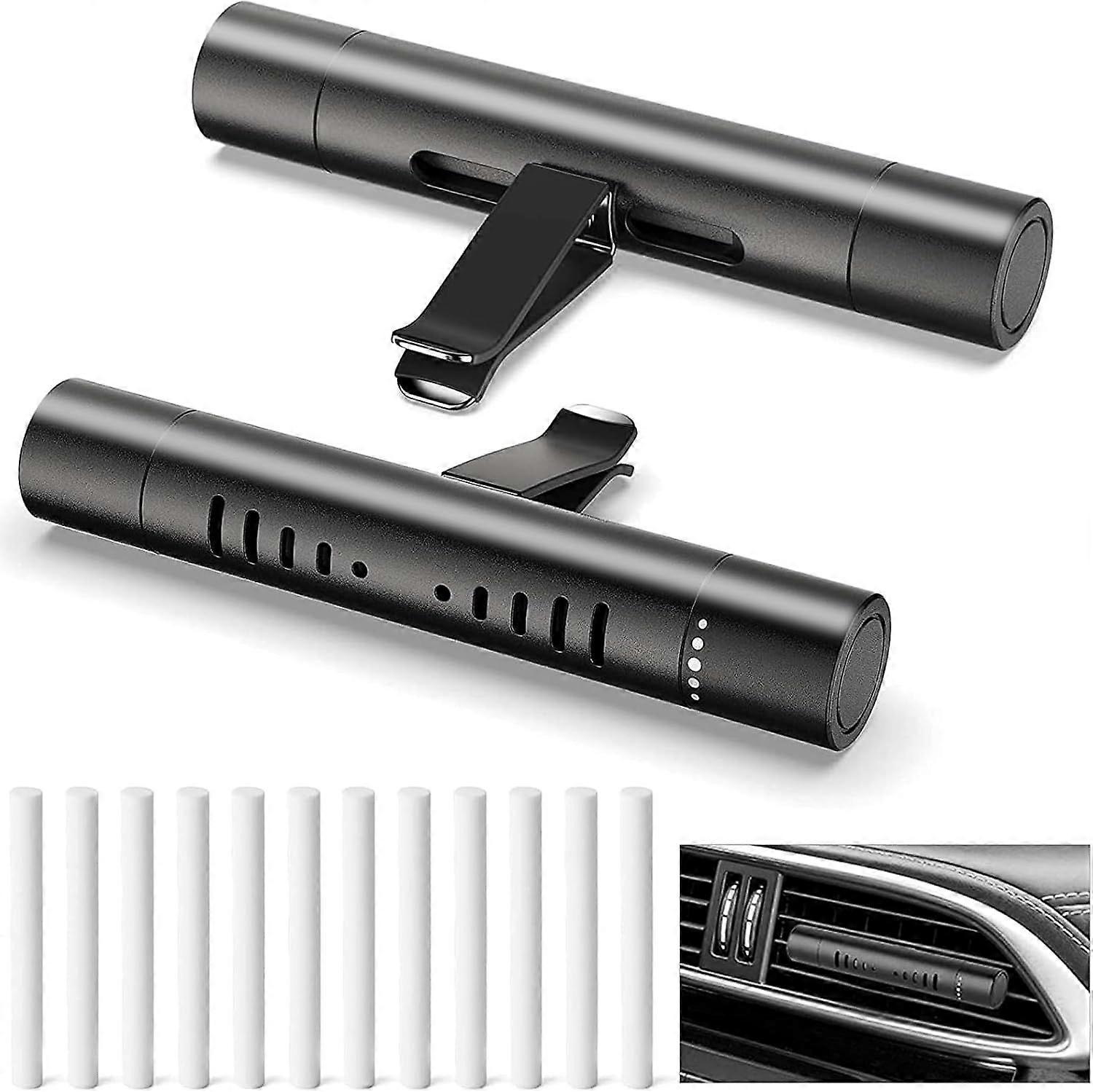 2 Packs Car Vent Air Freshener Clips  12 Unscented Refill Sticks for All Spaces (Car/Office/Kitchen etc.)