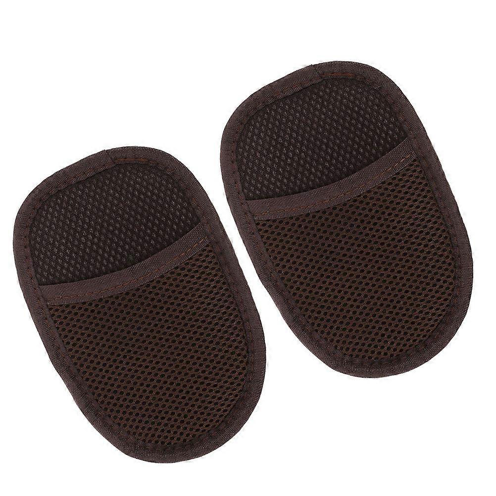 Black Plush Gloves for Shoe Polishing with Soft Bristle 2Pcs Set