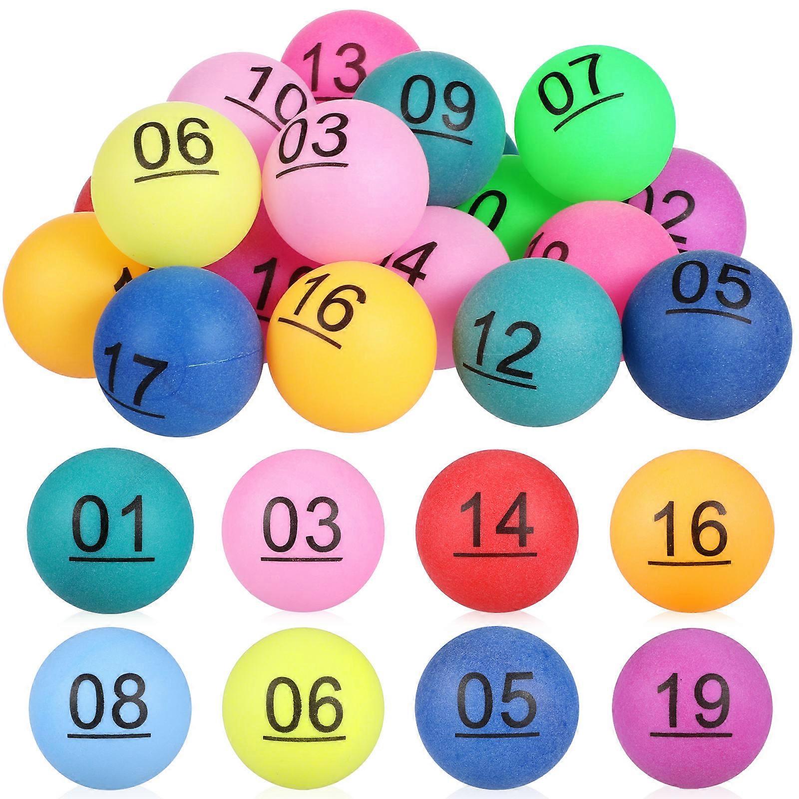 Multicolored Numbered Balls 1 20 Balls Table Tennis Balls Printed Balls with Numbers for DIY Project Game Entertainment