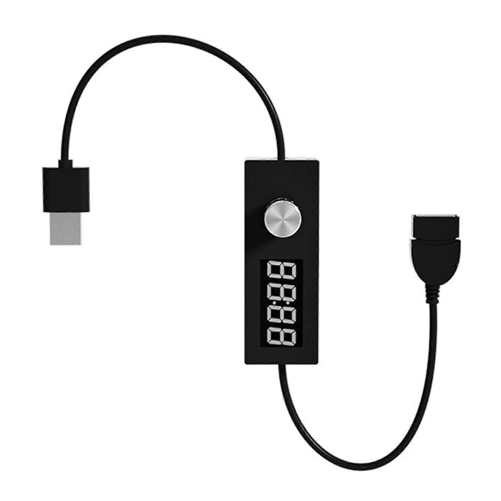 USB Timer Switch with Adjustable Countdown, Auto Power Off Control Cable 5V Black Energy Saving