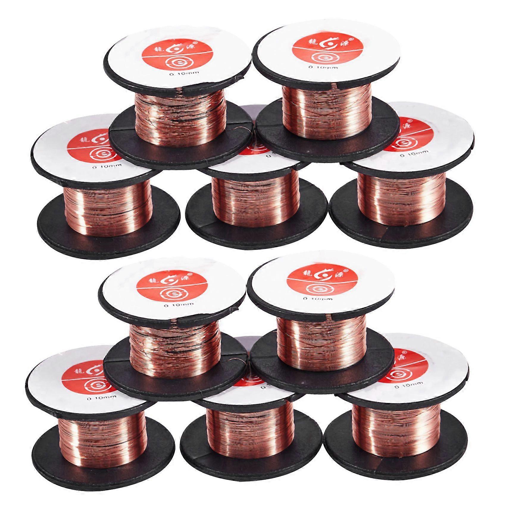 10 Pcs 0.1mm Diameter Copper Soldering Solder Enamelled Reel Wire