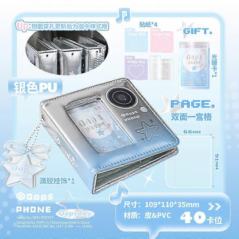 3inches Binder Photocard Holder Kpop Idol Photo Album with 20pcs 1grid Transparent Inner Pages Álbumes Para Fotos Фотоальбом