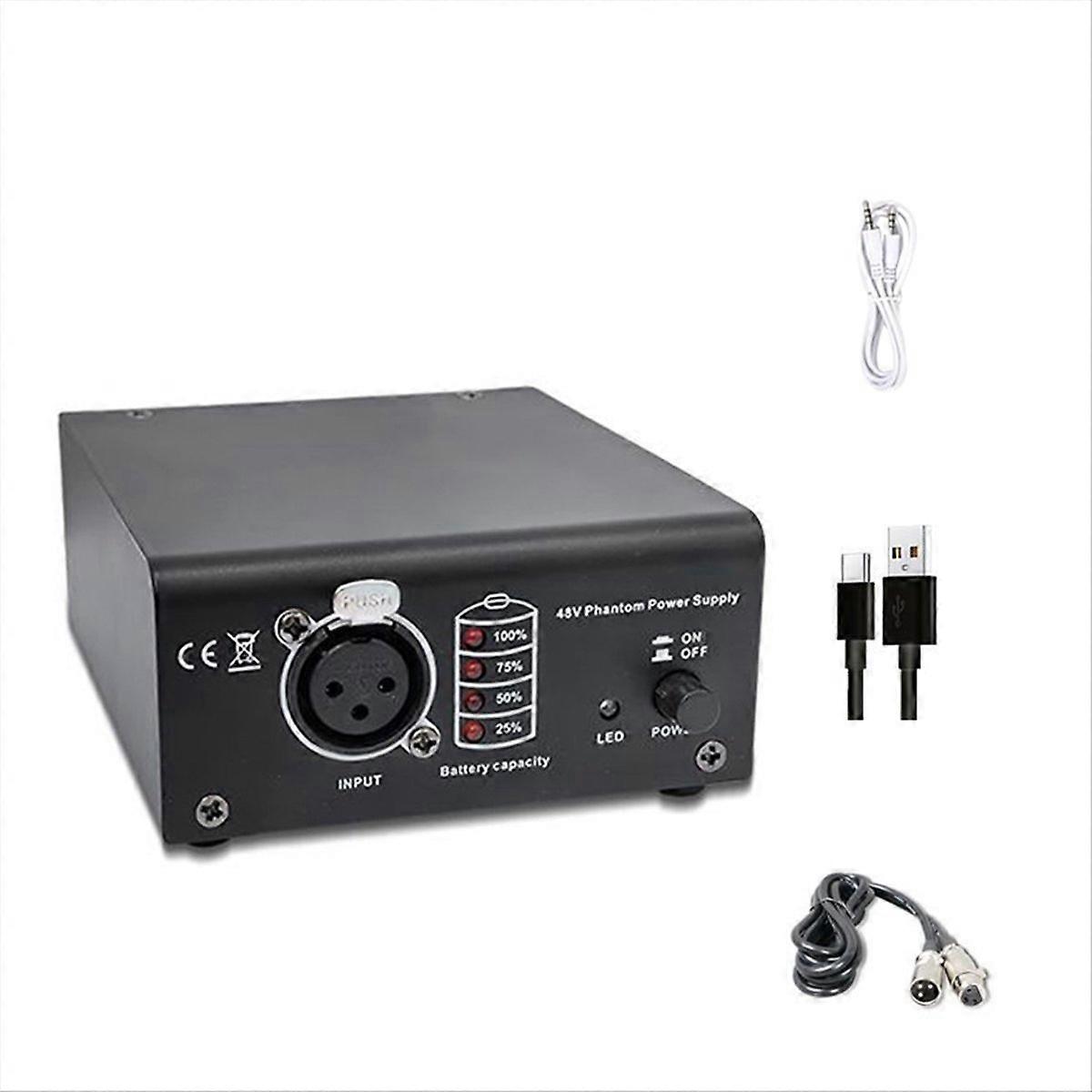 48V Phantom Power Supply Microphone Cable with 3.5mm Cable