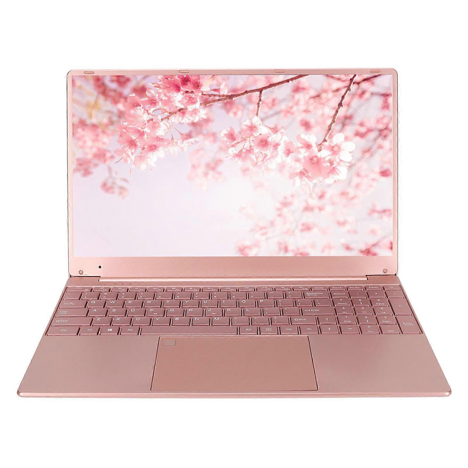 15.6 Inch Pink Laptop N5095 CPU Windows 11 Backlit Keyboard Fingerprint Keypad
