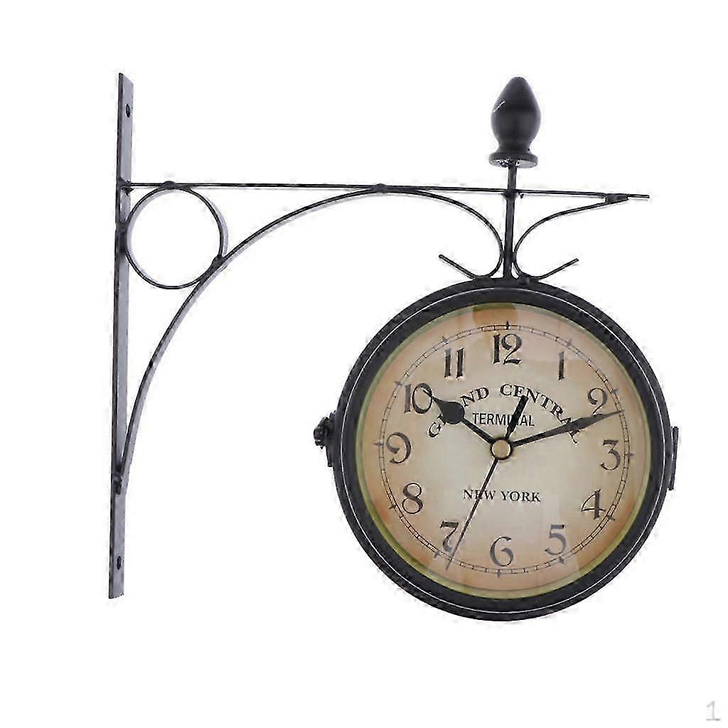 Clock Double Sided 22cm Dia. Outdoor Garden Decor