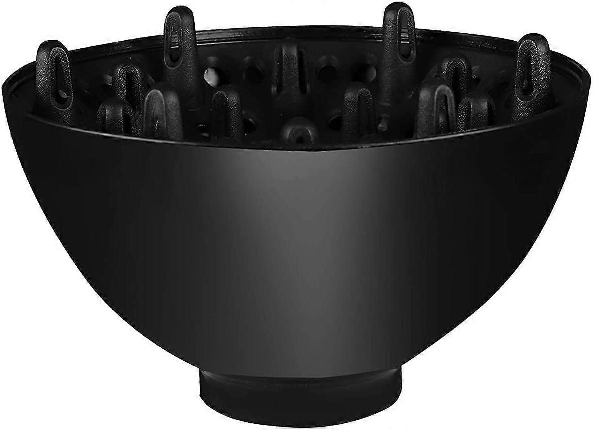 Universal Hair Diffuser for Curly Hair with Frizz Reduction and Even Airflow, Black Attachment