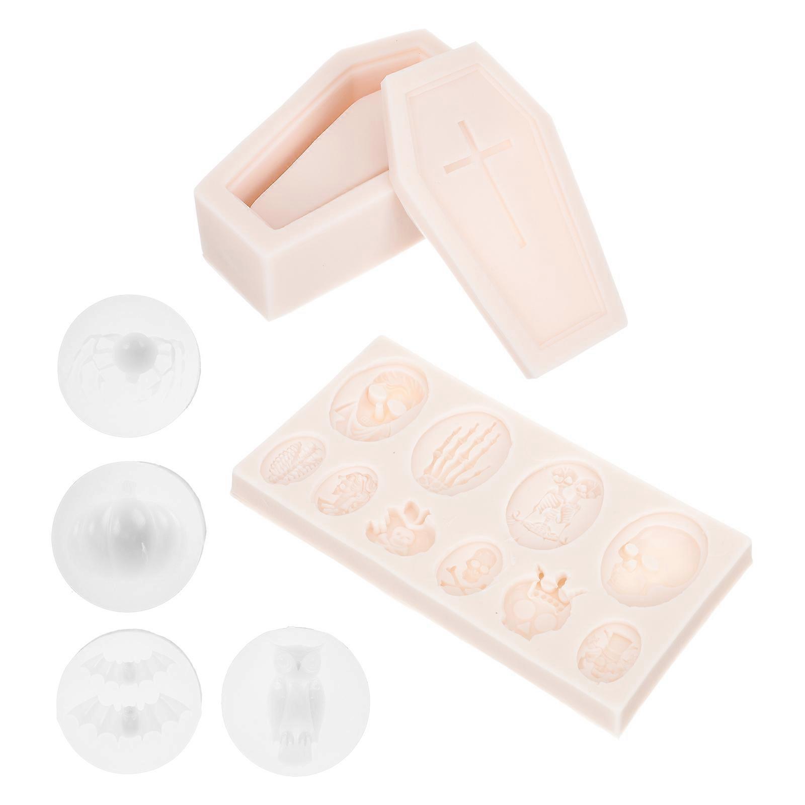 3 Sets of Halloween Elements Baking Molds Silicone Cookie Molds Suitable for Halloween Celebrations Easy to Clean and Efficient for Candy Making