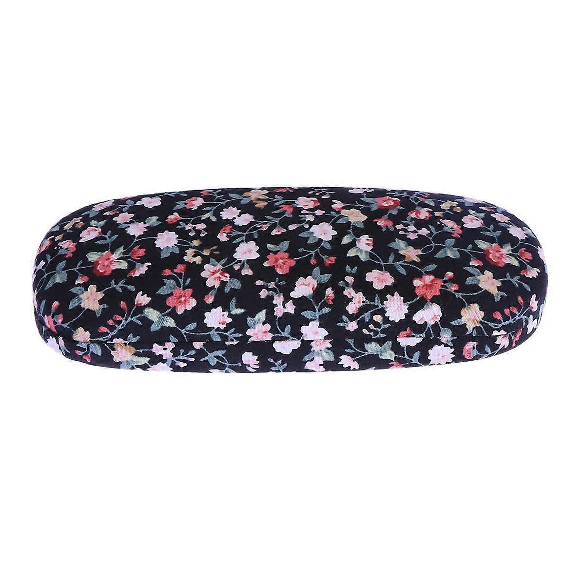 Floral Printed Glasses Case for Secure Storage with 2Pcs Black Set