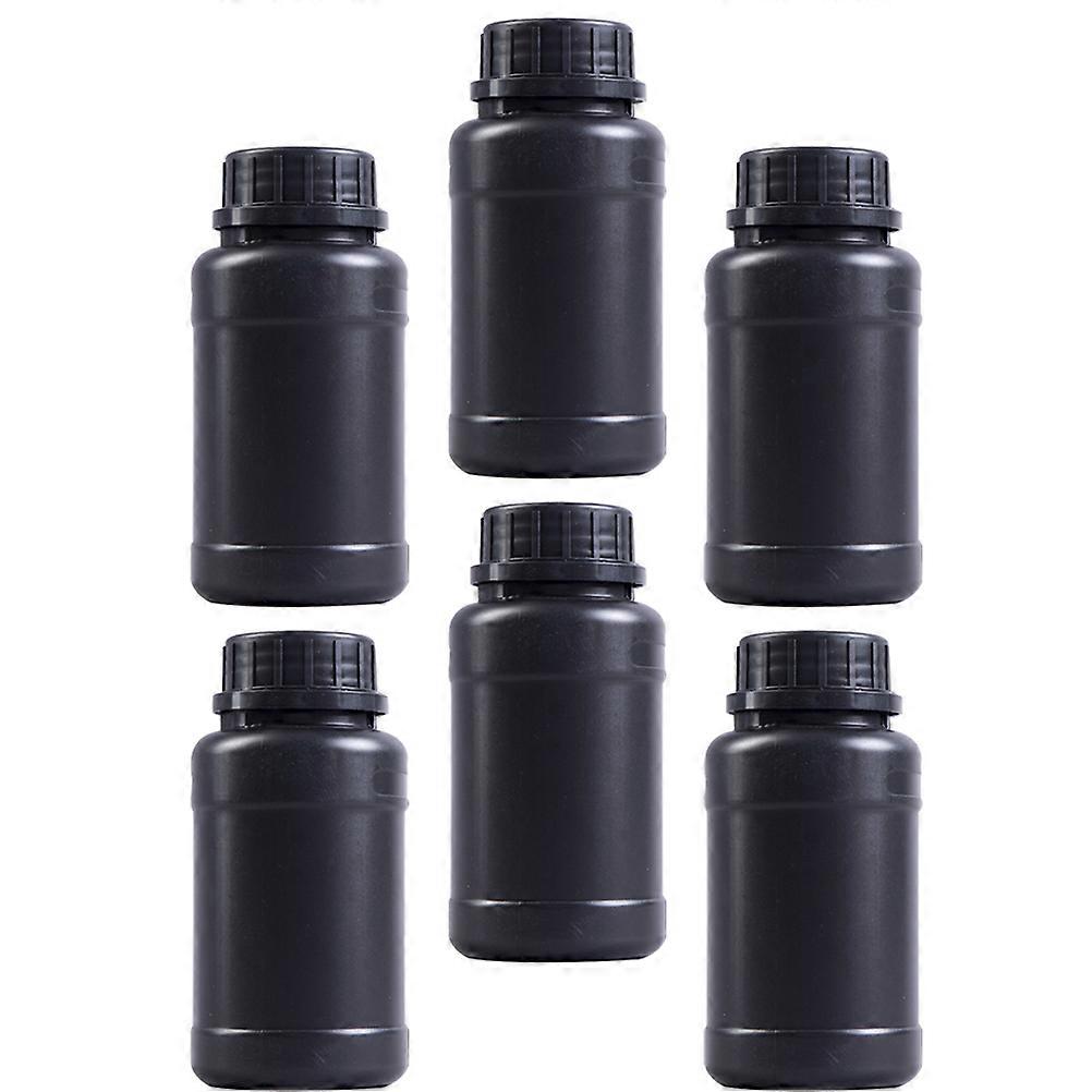 Bottles Plastic Container for Storage Use 6Pcs Black