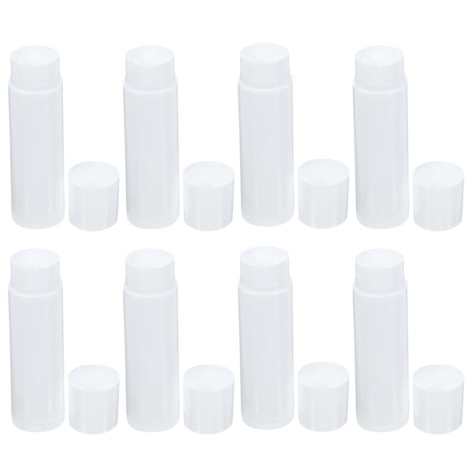 Lip Balm Tube White PP with Caps for Refillable Use 100Pcs