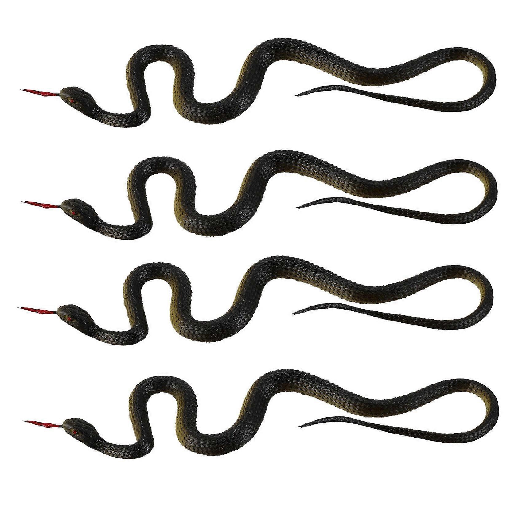 4X Rubber Snake Pretend Trick Toy Garden Props