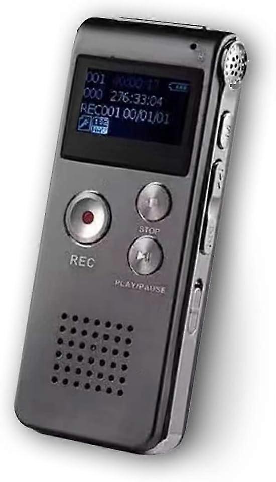 8G High-Fidelity Voice Recorder - Compact Design, Large Capacity, Long Battery Life for Classrooms, Meetings, Interviews (Grey)