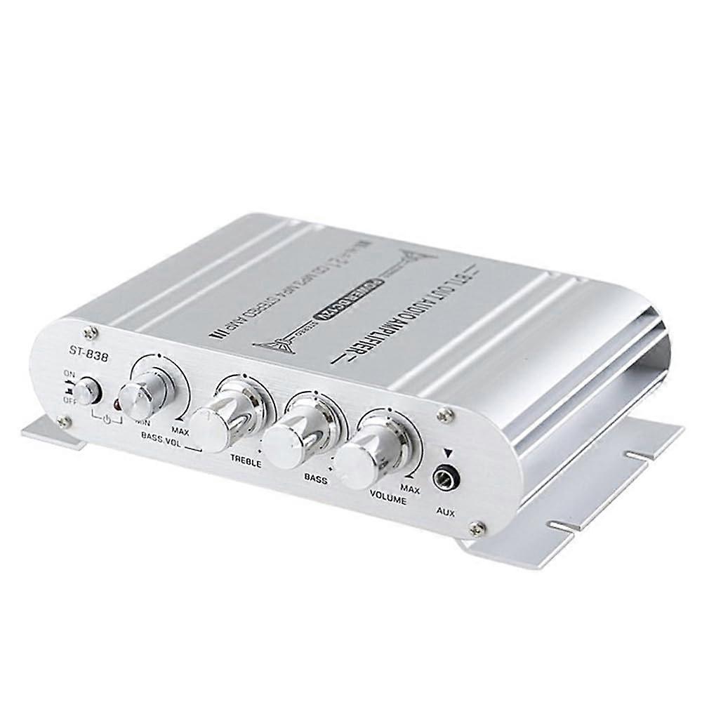 Mini Digital Hi-Fi Power Amplifier 2.1CH Subwoofer for Car Motorcycle Home Use Compact Stereo Audio Player