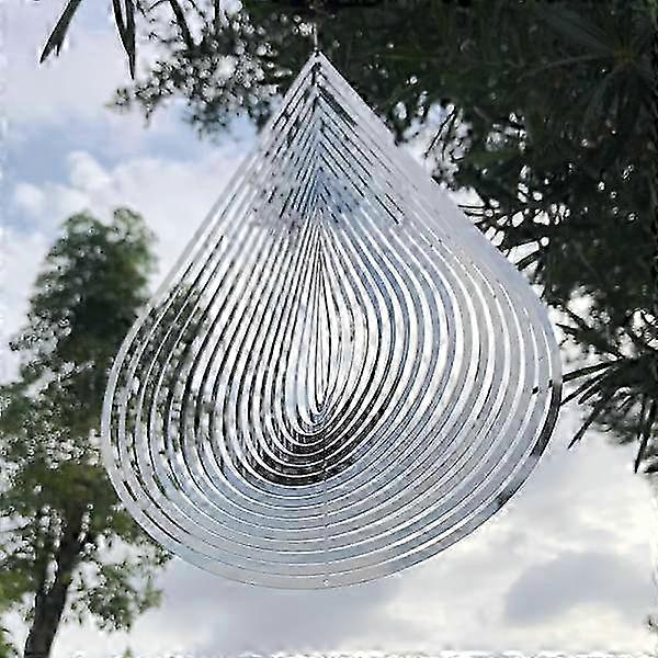 Metal 3d Rotating Wind Chime Wind Swinging Stainless Steel Creative