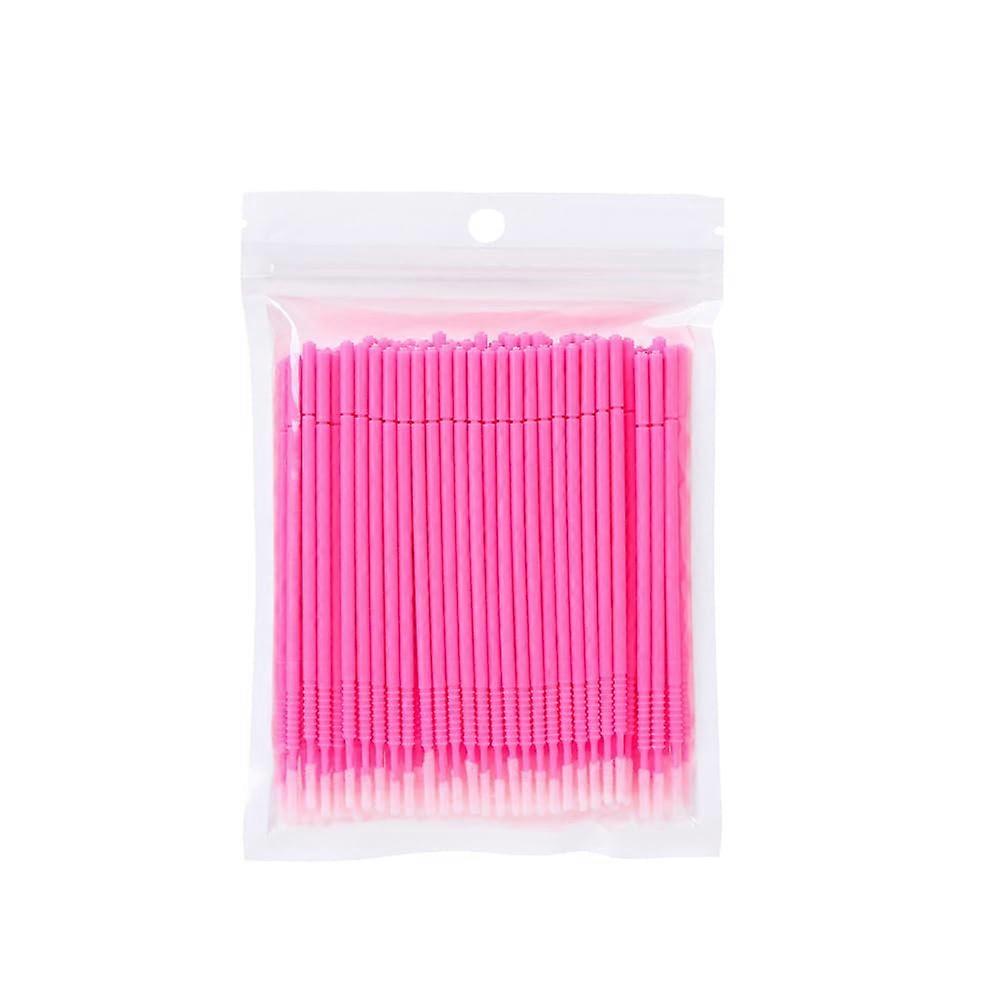 200 Pcs Pink Micro Brushes for Eyelash Extensions with Precision Microfiber Tip and Flexible Stem