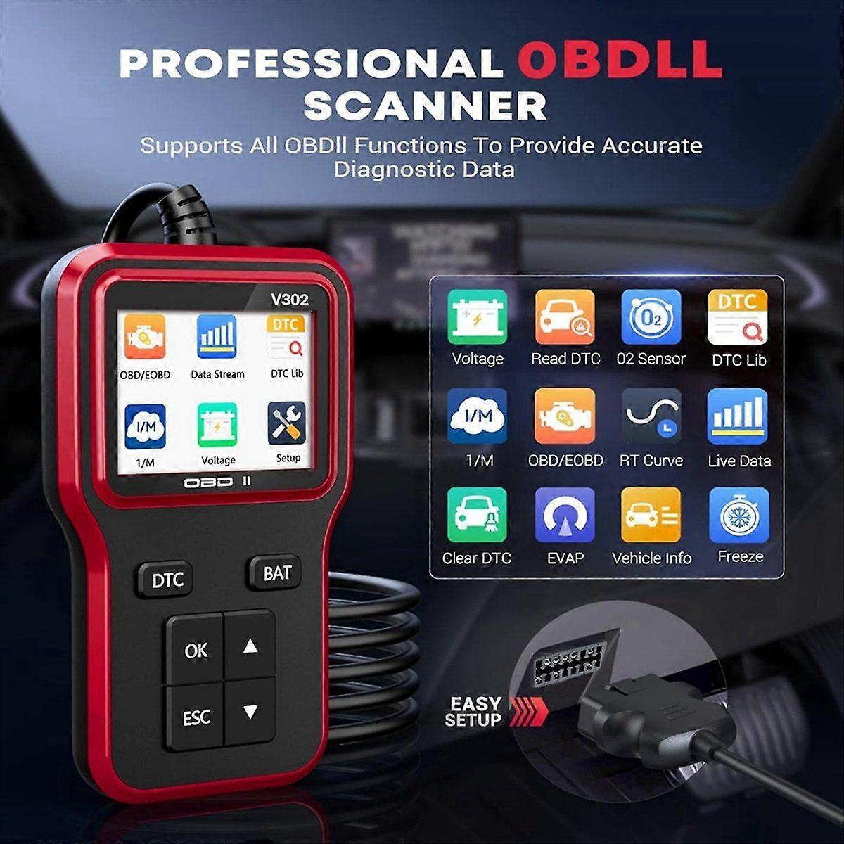 Obd2 Scanner,Car Diagnostic Tool Code Reader for Cars and Trucks Check Engine Light Reader Clears Ve