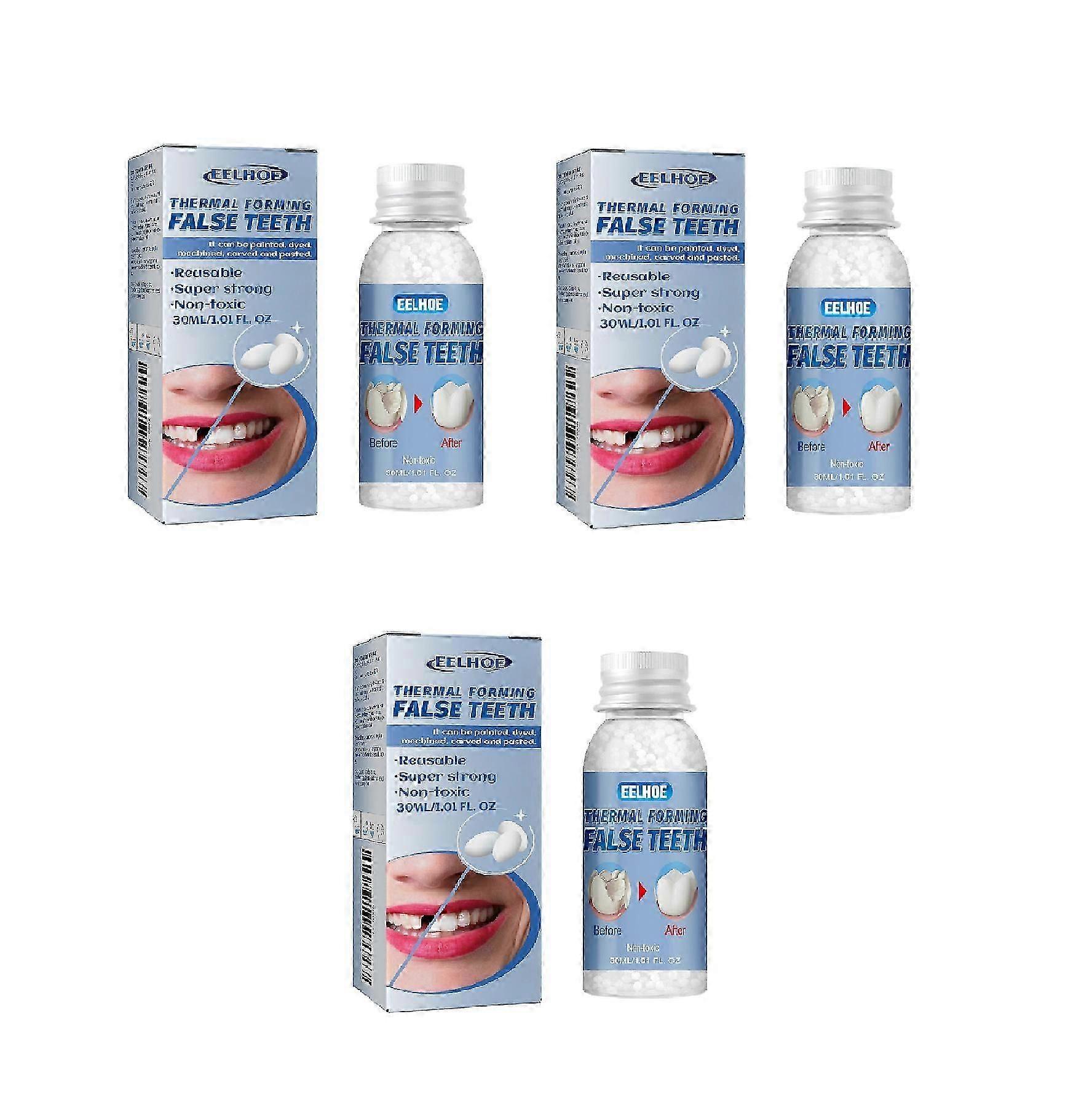 1-3pcs Temporary Tooth Repair Moldable Fix Broke Gap Teeth False Teeth Solid Glue 30ml