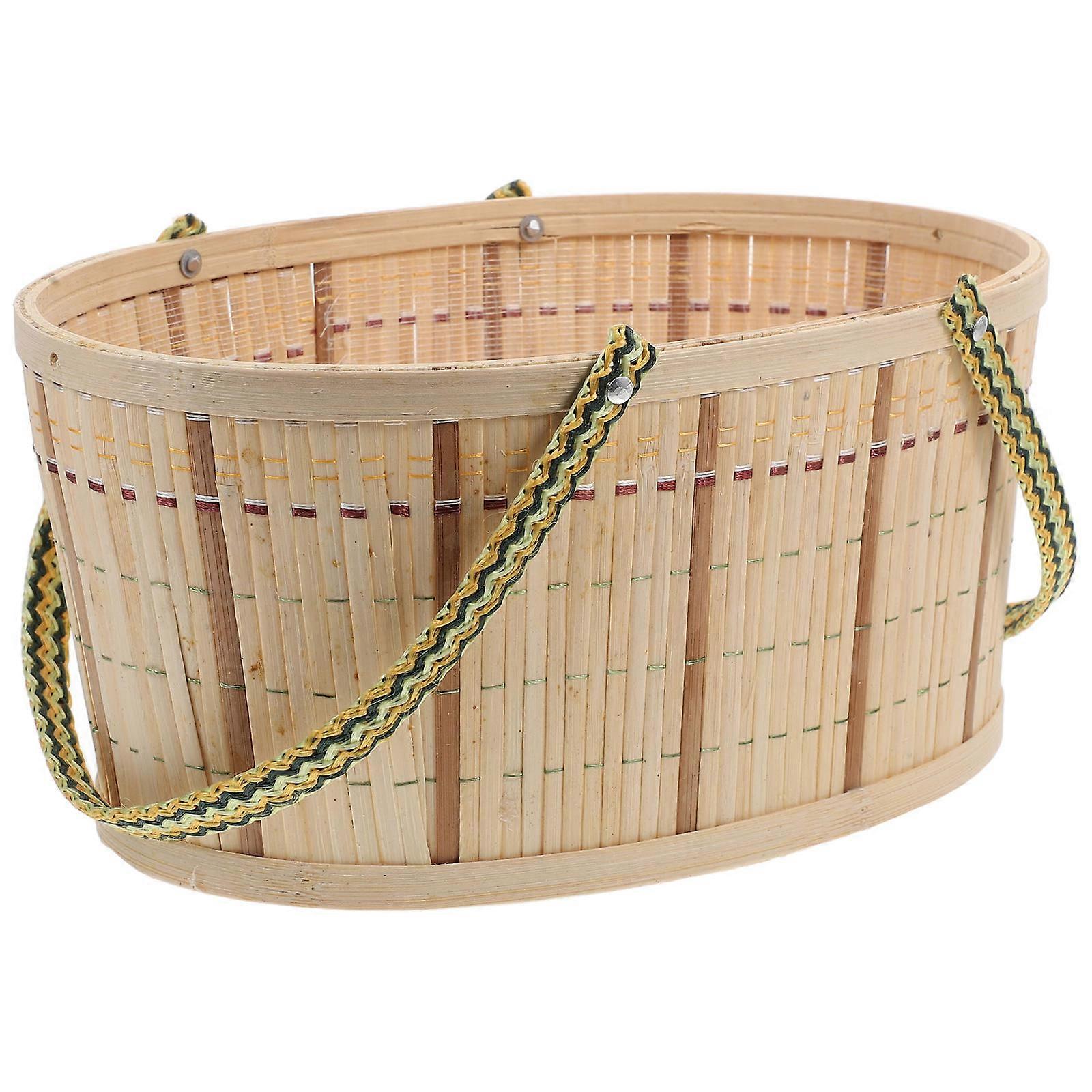 Beige Bamboo Wicker Bread Basket Versatile Storage for Decor Fine Craftsmanship Multiple Sizes Available