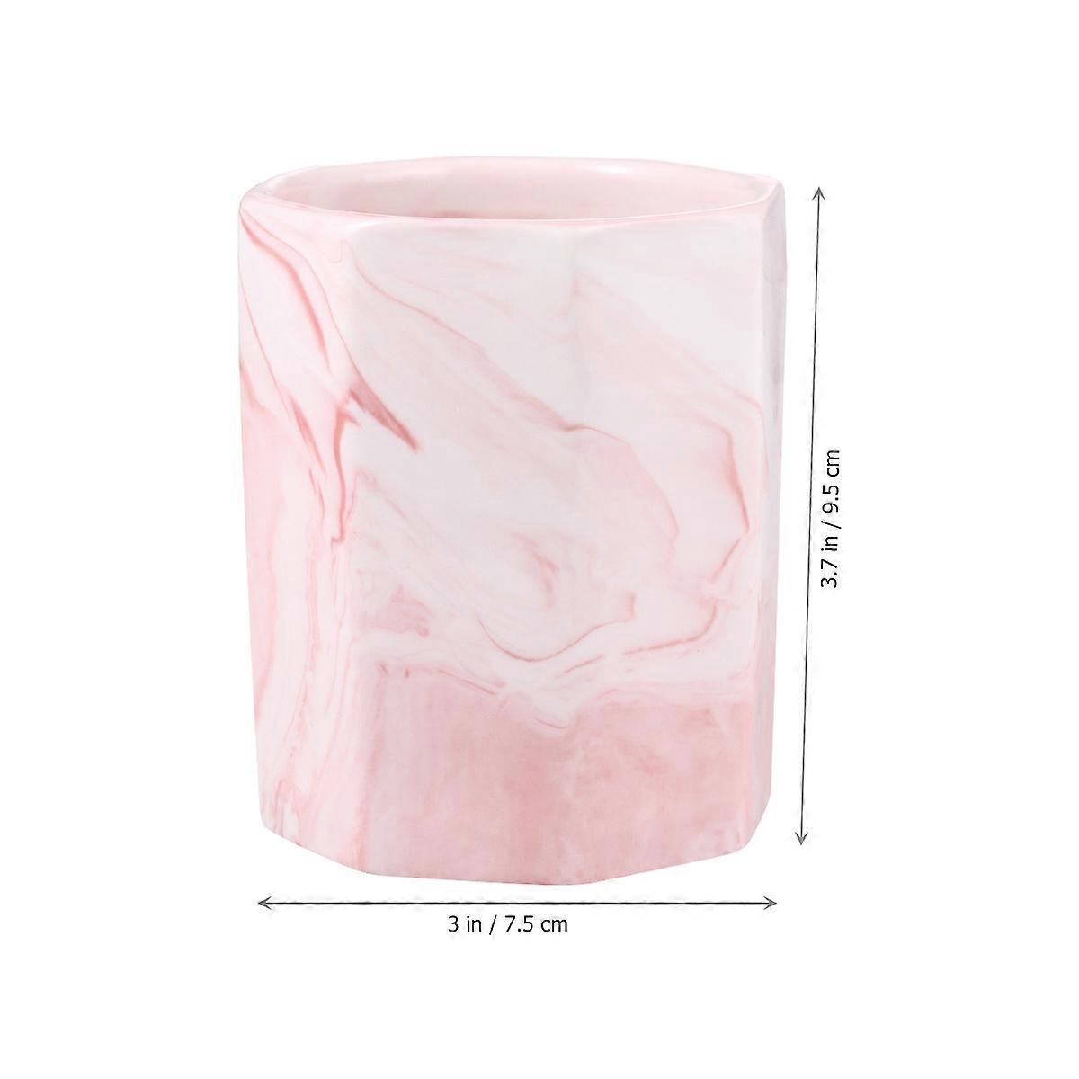Marbling Pen Holder Ceramic Makeup Brush Container for Pencil Holding