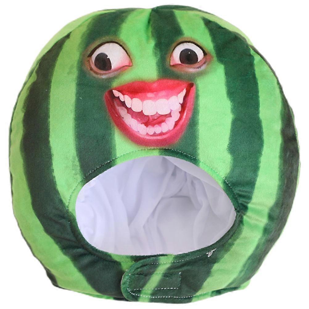Funny Watermelon Hat Plush Headgear for Decoration Party Use