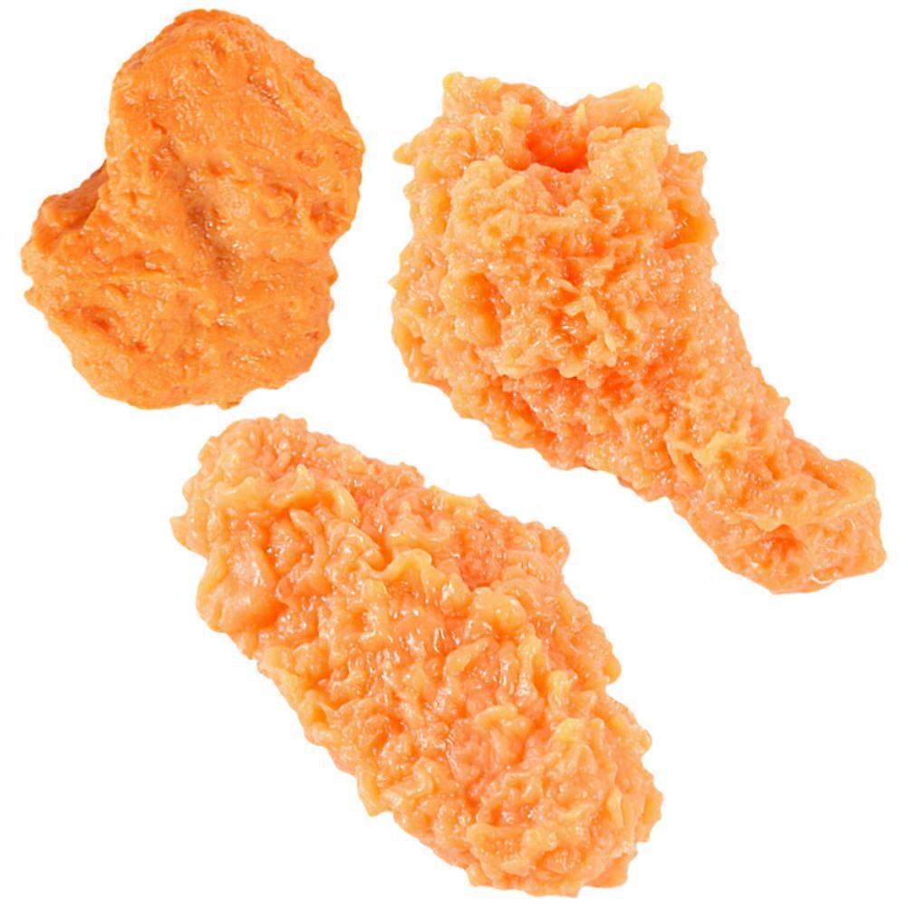 Simulated Fried Chicken Food Model for Decor 3Pcs Artificial Props
