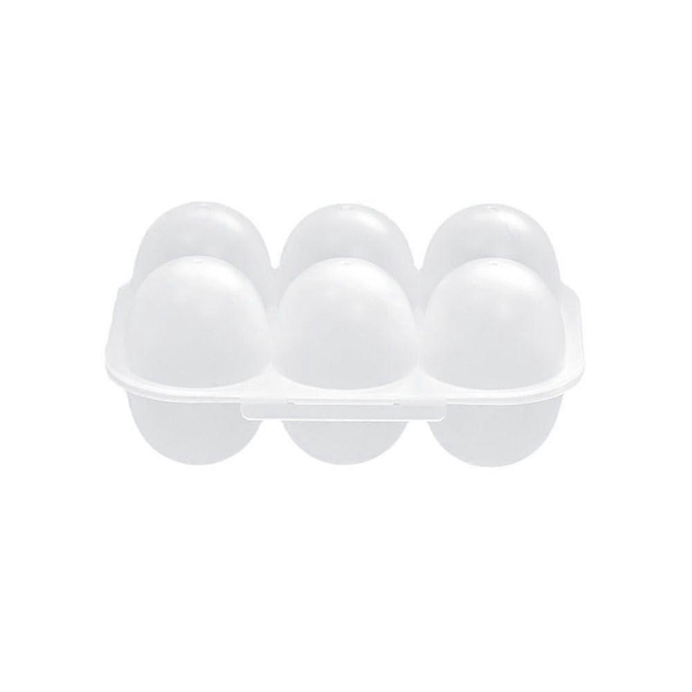 Transparent 6 Grid Egg Storage Box with AntiFall Protection, Stackable Holder for Camping Travel