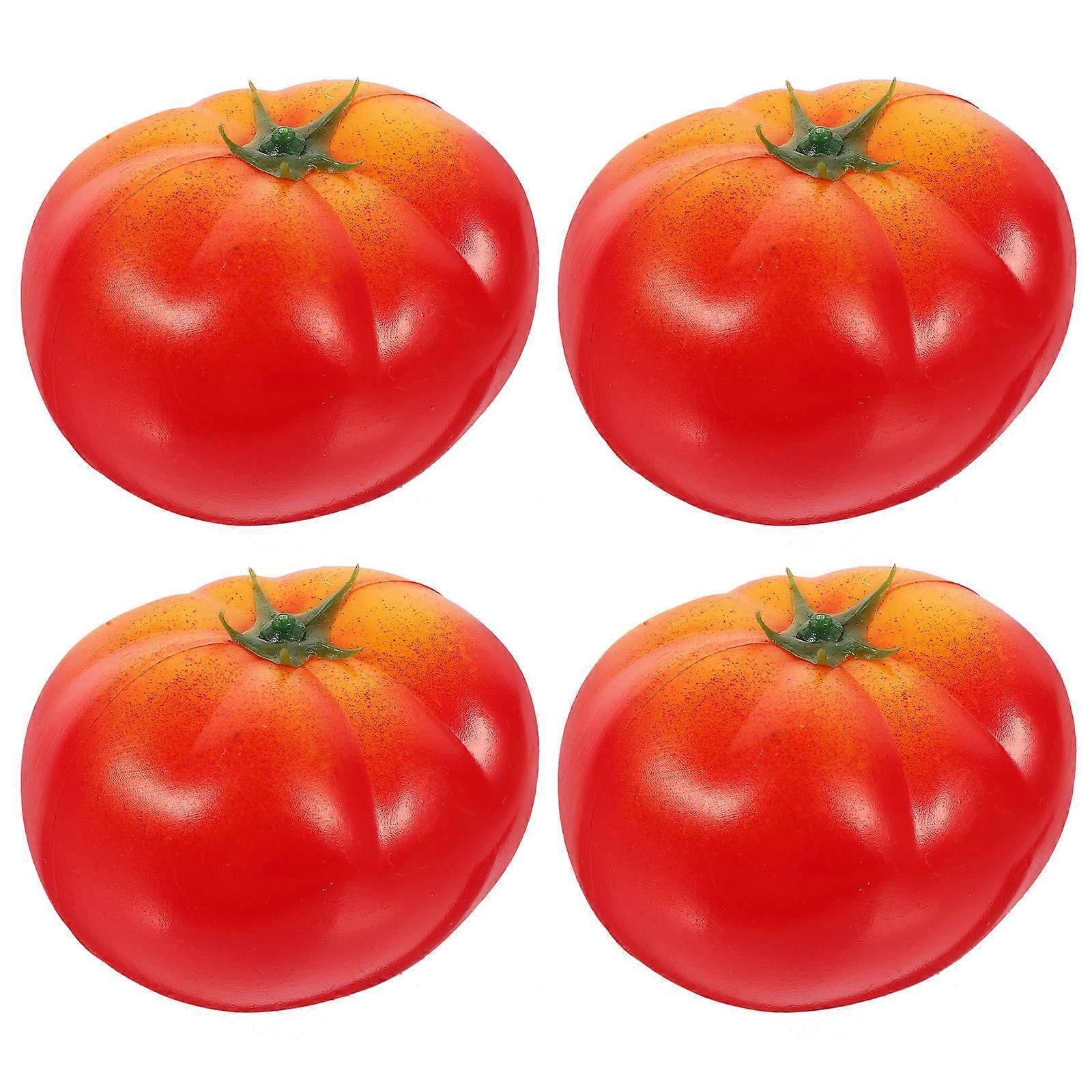 Artificial Tomato Plastic Vegetable Props for Decor 4Pcs