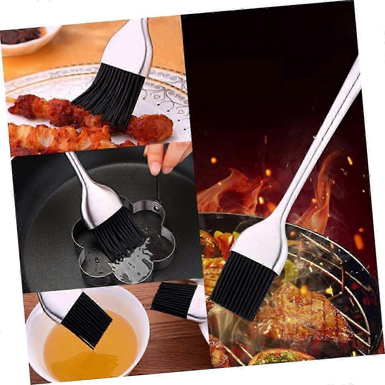 3 pcs Silicone Barbeque Sauce Brush for Barbeque Silver 25-26