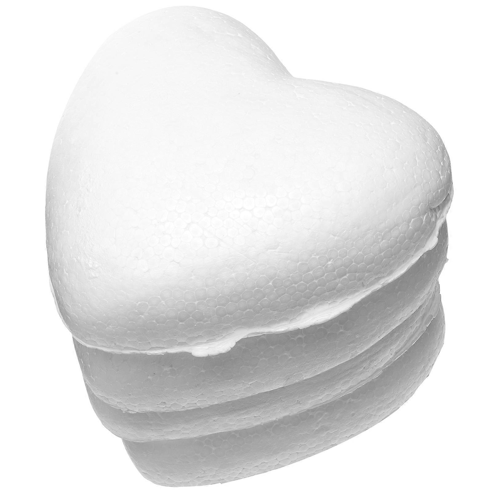 Modellierschaumherzen, 4 Stück, weiß