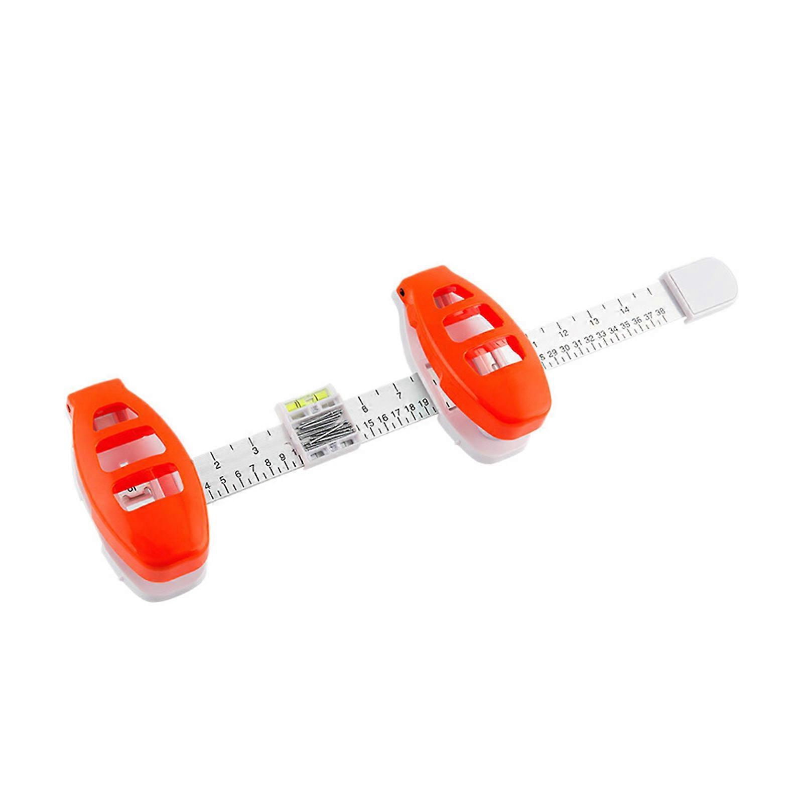 Easy Carry Leveling Scale Including Storage Compartment for Nails & Integrated Bubble Level for Efficient Picture Hanging Multicolor