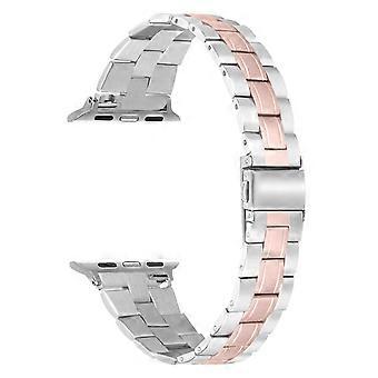 Stainless Steel Chain Replacement Three Bead Buckle Watchband for Apple Watch Ultra 3 2 1 49mm/Serie