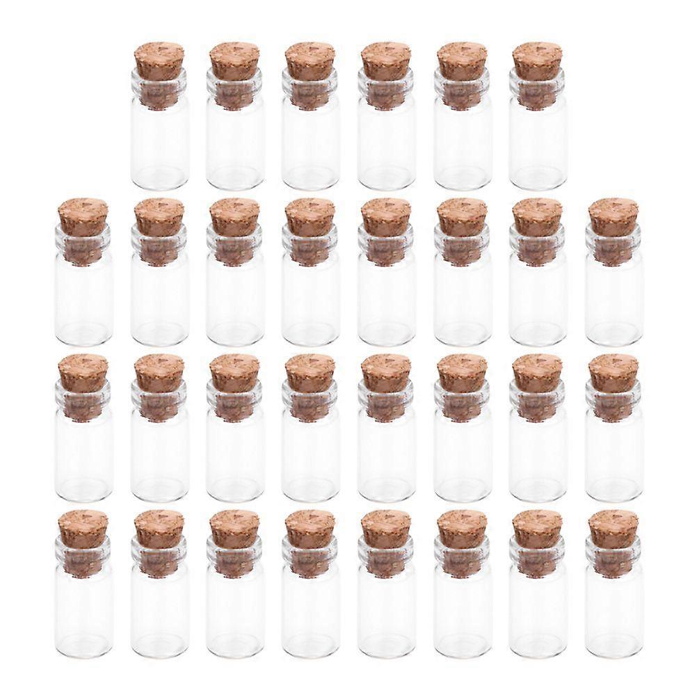 30 st mini-glasflaskor små glaskorkflaskor gör-det-själv-önskeflaskor till fest